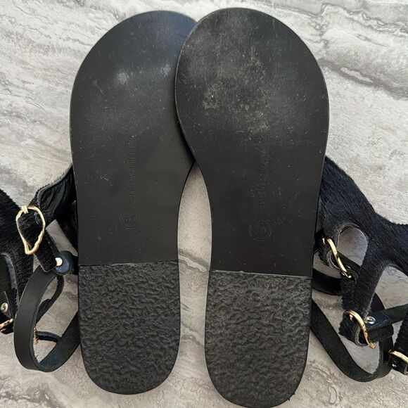 ANCIENT GREEK Black Ponyhair Sandals - Picture 6 of 6